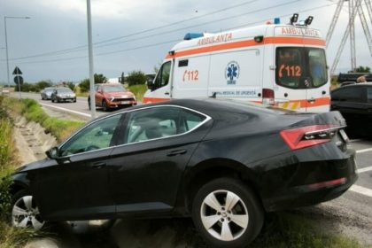 A zburat de pe sosea la iesirea A1 Sibiu