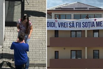 Didi vrei sa fii sotia mea Cerere in casatorie cu banner in Sibiu
