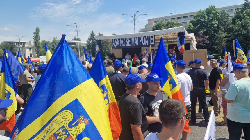 Zeci de silvicultori din Sibiu protesteaza in Capitala