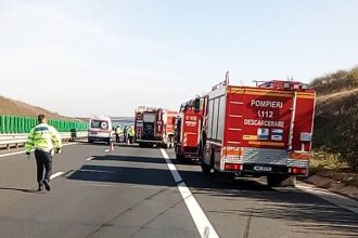Accident grav pe autostrada la Boita oameni incarcerati