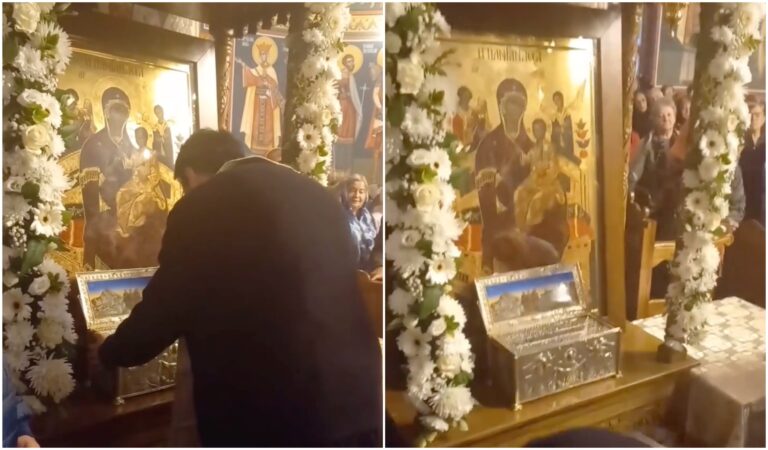 Braul Maicii Domnului adus la Biserica Strand