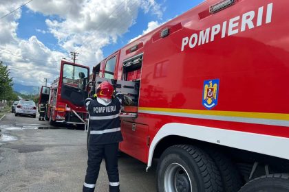 Casa in flacari la Agnita interventie rapida a pompierilor