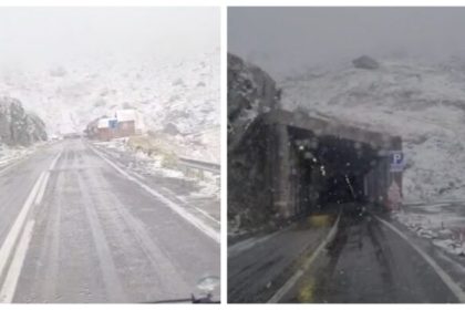 Ninge pe Transfagarasan trafic de iarna video