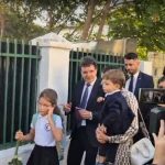 Presedintele Nicusor Dan la scoala cu fiul sau