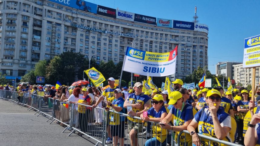 Profesorii protesteaza saptamanal in Capitala cadre din Sibiu participa