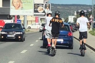 Teribilisti pe trotinete pericol in traficul sibian