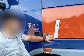 camionagiu prins cu magnet la tahograf pe valea oltului