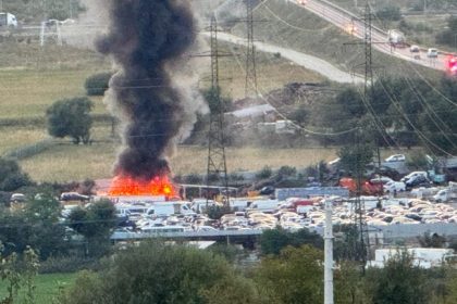 incendiu puternic la iesirea din sibiu spre agnita