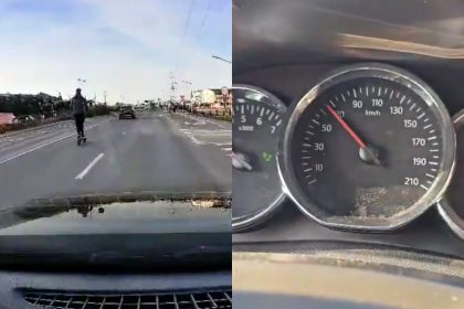 trotinetist kamikaze prins cu 70 km h printre masini