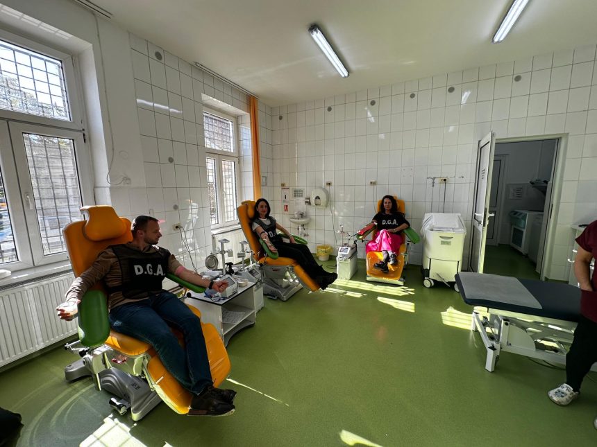Gest laudabil al ofiterilor DGA Sibiu prin donatie de sange