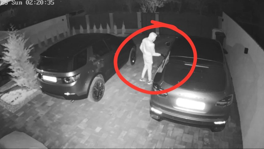Hot surprins in actiune la Selimbar a sarit gardurile si a incercat portierele masinilor video