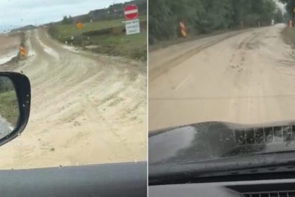 Soferi revoltai din cauza noroiului pe sosea Sigurana ne este in pericol