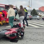 Motociclista accidentata in giratoriul de la Ramada