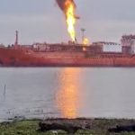 Nava cu GPL lovi ta de drona pe Dunare evacuare urgenta