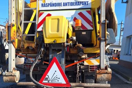 Noapte plina pentru drumari 8 utilaje pe autostrada