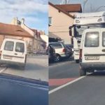 Panica in trafic la Sibiu sofer haotic aproape de accident