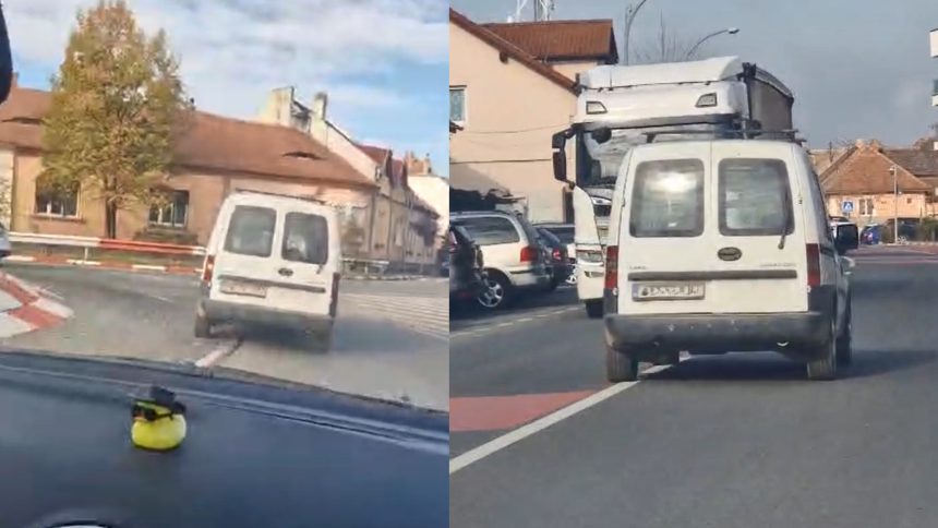 Panica in trafic la Sibiu sofer haotic aproape de accident