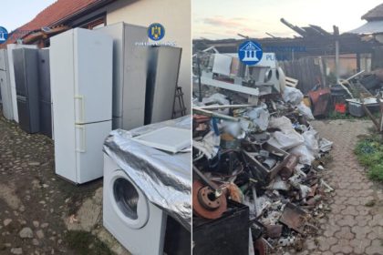 Politia a descins in Rusciori 10 perchezitii si 45 tone de deseuri