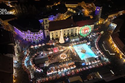 Primul wow al iernii mii de oameni au trait bucuria aprinderii luminilor la Targul de Cratun din Sibiu