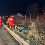 Accident pe DN1 la iesire din Selimbar sofer in sant