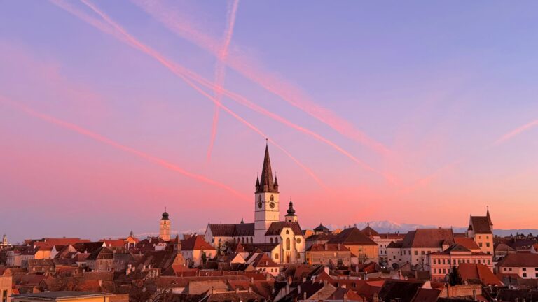 Apus de soare de poveste peste Sibiu