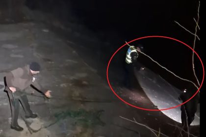 Braconaj piscicol pe Olt si iarna Presupunem ca plasa e a localnicilor video