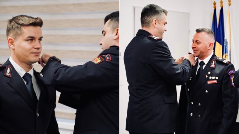 Ceremonie emotionanta la ISU Sibiu 5 pompieri avansati