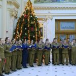 Corul studentesc al Academiei Nicolae Balcescu Sibiu a colindat la Palatul Patriarhiei