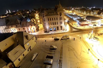 Ninsoare abundenta la Sibiu 5 autospeciale actioneaza pe strazi