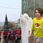 Sportivi din Sibiu imbracati in Mos Craciun au dus cadouri familiilor nevoiase