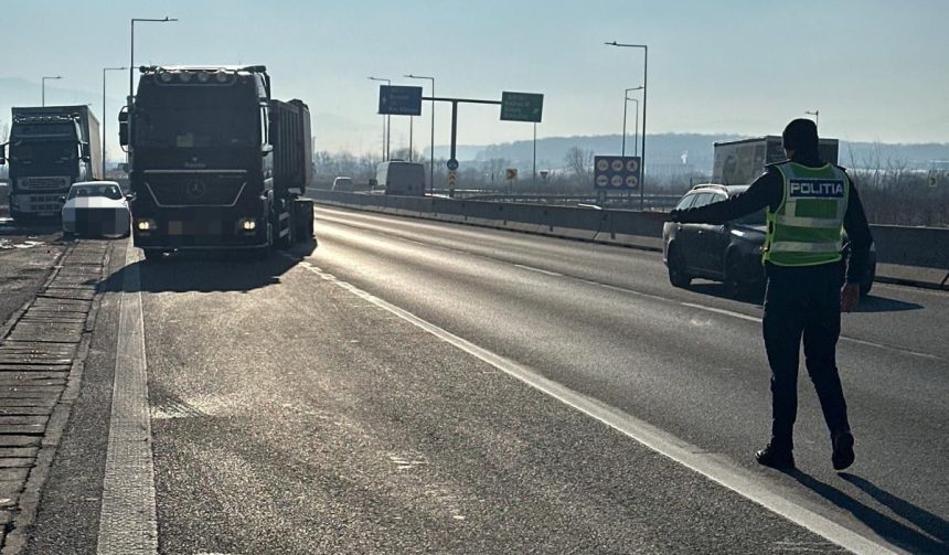 Actiune de tip releu a poliiei pe unul dintre cele mai circulate drumuri nationale din judeul Sibiu