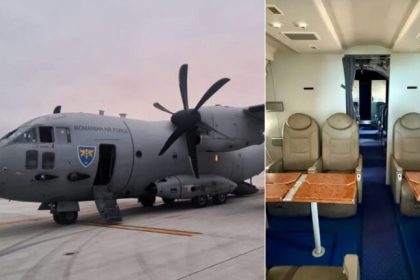 Avion militar Spartan transformat in VIP pentru Nicusor Dan