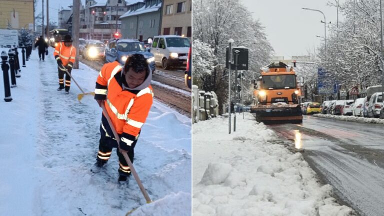 Deszapezire intensa la Sibiu 8 utilaje si 58 muncitori