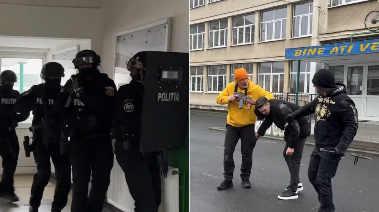 Interventie a trupelor speciale la un liceu din Sibiu