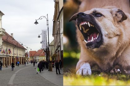 Momente de panic pentru un turist n centrul Sibiului a fost atacat de un caine n faa stpnului acestuia