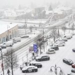 Ninge puternic la Sibiu zapada pe strazi si autostrada