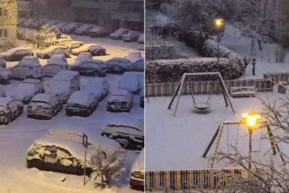 Noul An a adus zapada consistenta la Sibiu