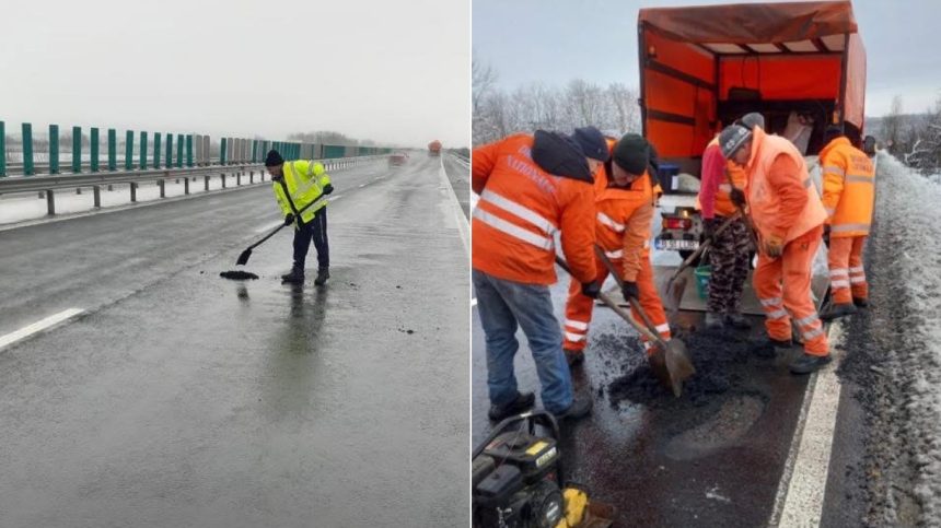Reparatii temporare pe drumurile din judetul Sibiu