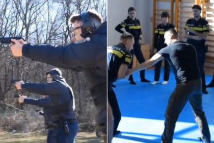 Noii politisti din Sibiu antrenament in polygon au invatat sa traga cu arma si sa se apere de infractori video