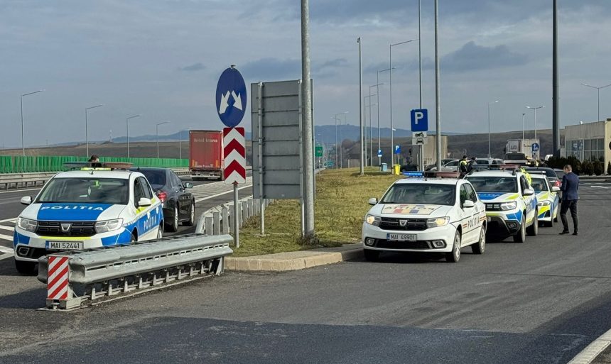 Sofer din Cluj oprit pe autostrada la Sibiu cu 192 km h permisul suspendat imediat