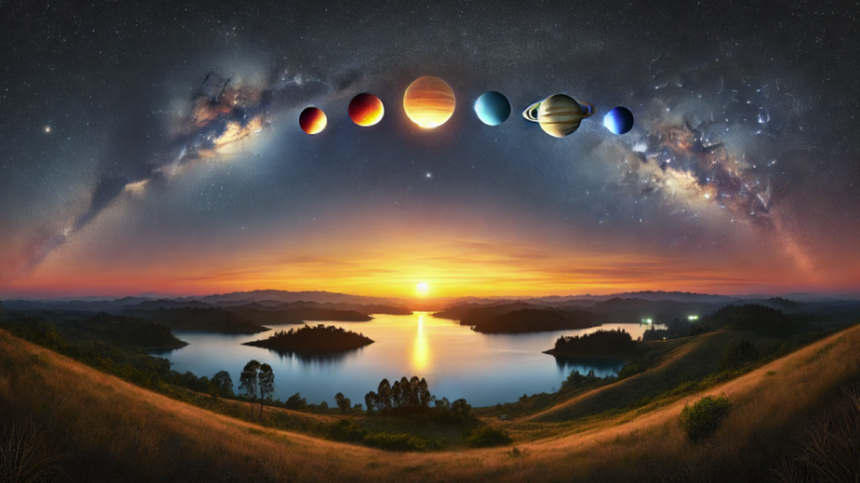fenomen rar pe cerul noptii sase planete vizibile in acelasi timp