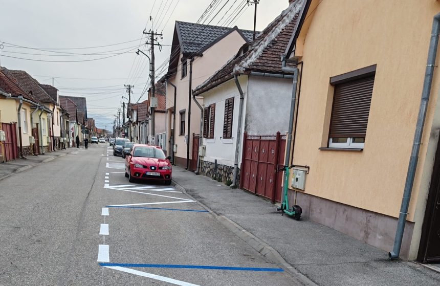A inceput refacerea marcajelor de parcari pe mai multe strazi din Sibiu una finalizata urmeaza alte cinci
