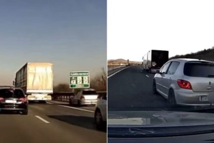 Masina cu numere de Sibiu pericol public pe autostrada poliia a fost alertata video