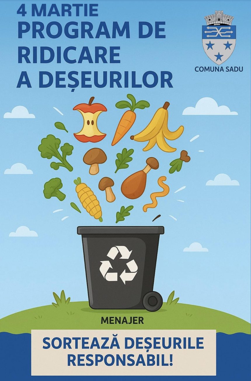 Program de colectare a deseurilor in Sadu si Tocile pe 4 martie