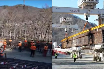 Progres de 12 pe lotul 3 Cornetu Tigveni al autostrazii Sibiu Pitesti 1500 de muncitori sunt mobilizati video