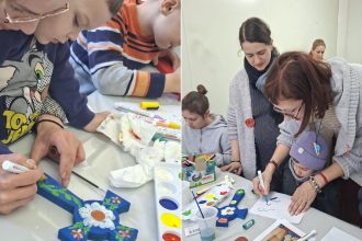 actiune inedita la biserica din curtea spitalului judetean din sibiu cruci pictate de copii oferite pacientilor din saloane
