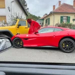 Șofer băut a distrus cu Ferrariul patru mașini parcate în Sibiu și a spart o țeavă de gaz
