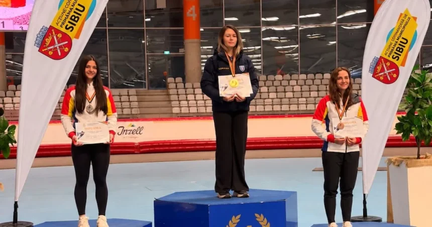 Anastasia Băcilă, vicecampioană națională de senioare la patinaj viteză la 16 ani