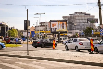 Insulă de refugiu pe Șoseaua Alba Iulia, lângă Lidl. Trecerea se mută