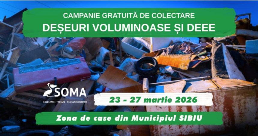 Soma colectează deșeuri voluminoase și electrocasnice din casele din Sibiu